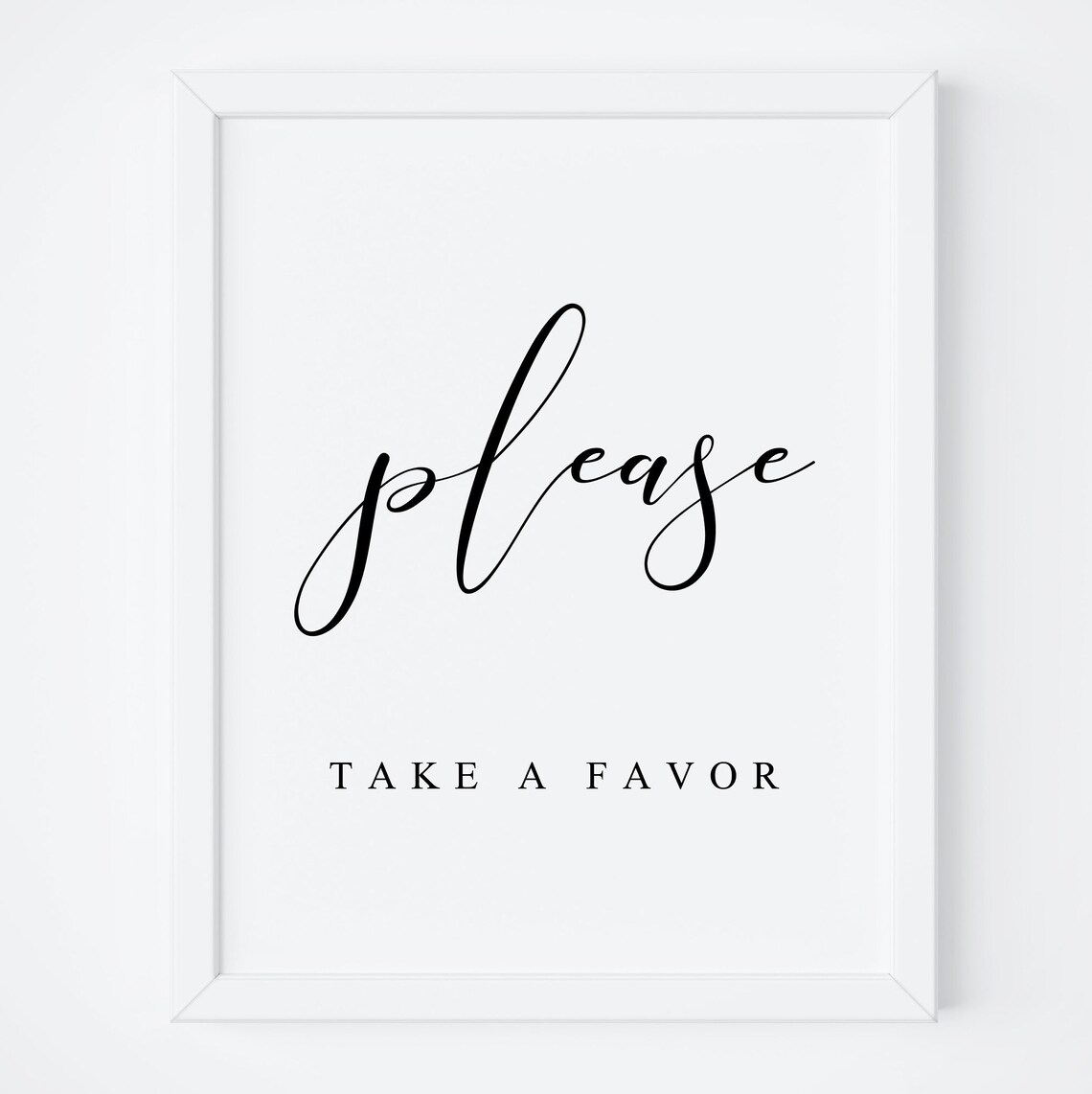 Please Take A Favor Sign Elegant Wedding Reception Favor Table Print