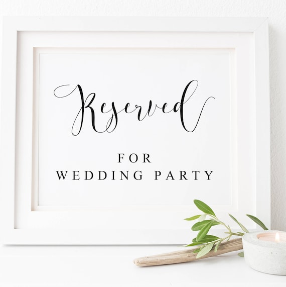Reserved Wedding Party Sign Art Print