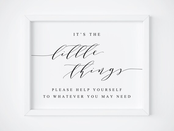 Its The Little Things Bathroom Sign Wedding Art Print