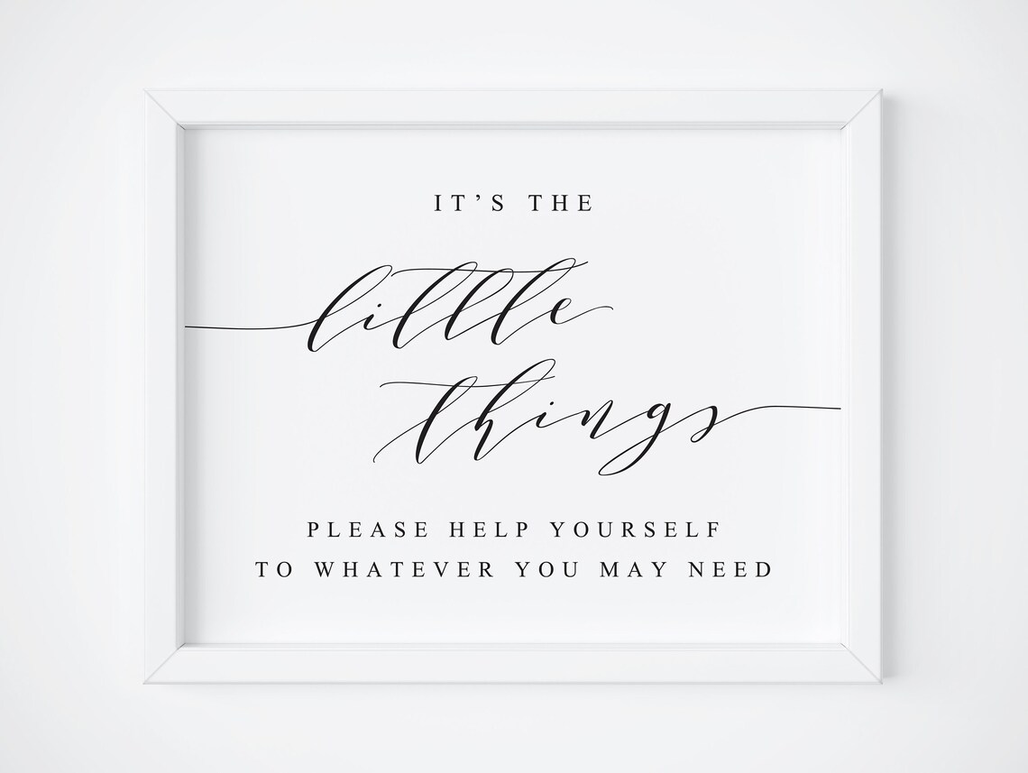 Its The Little Things Bathroom Sign Wedding Art Print