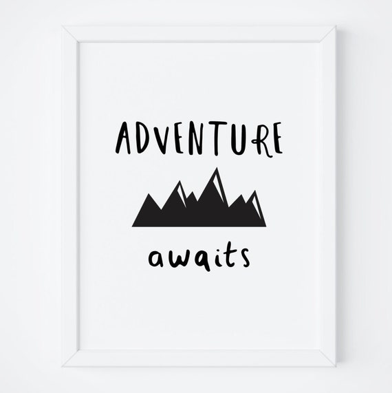 Adventure Awaits Nursery Typography Art Print