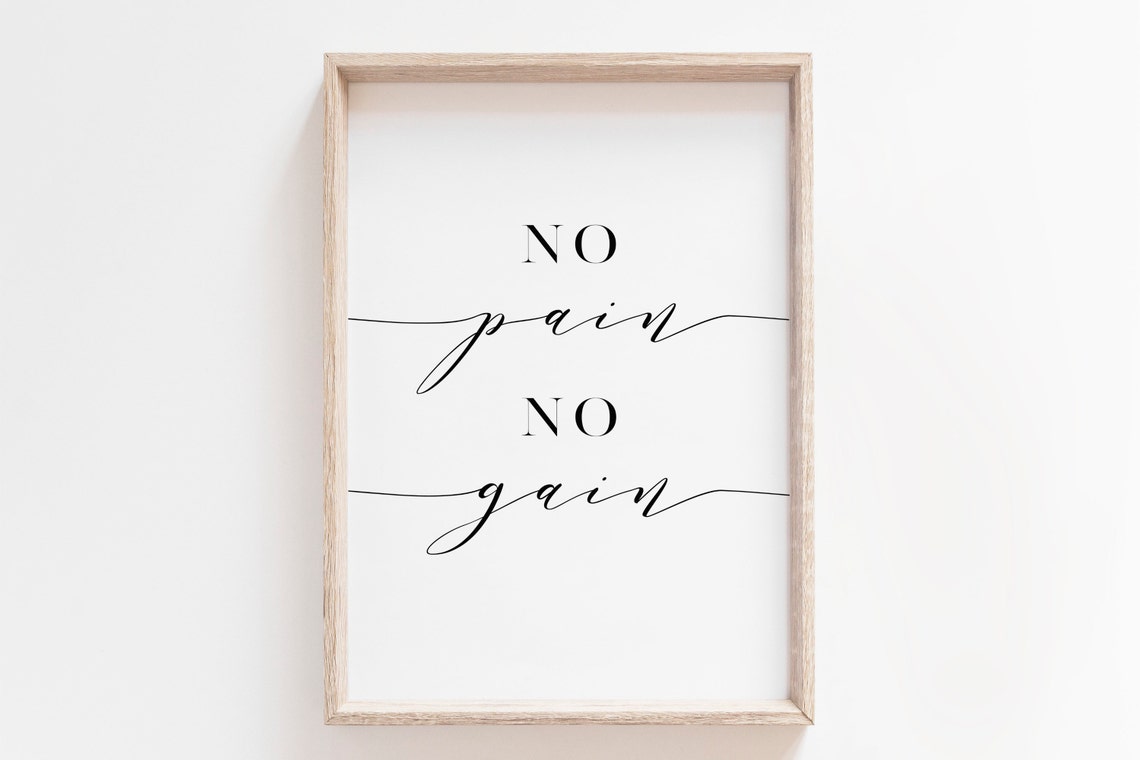 No Pain No Gain Art Motivational Quote Fitness Printable Yoga Quotes Gym Wall Decor Fitness Wall Art Gym Poster Yoga Poster