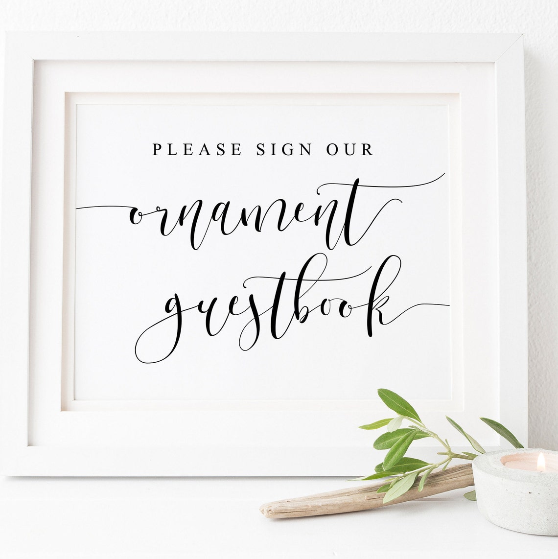 Please Sign Our Ornament Guestbook Wedding Sign Calligraphy Poster