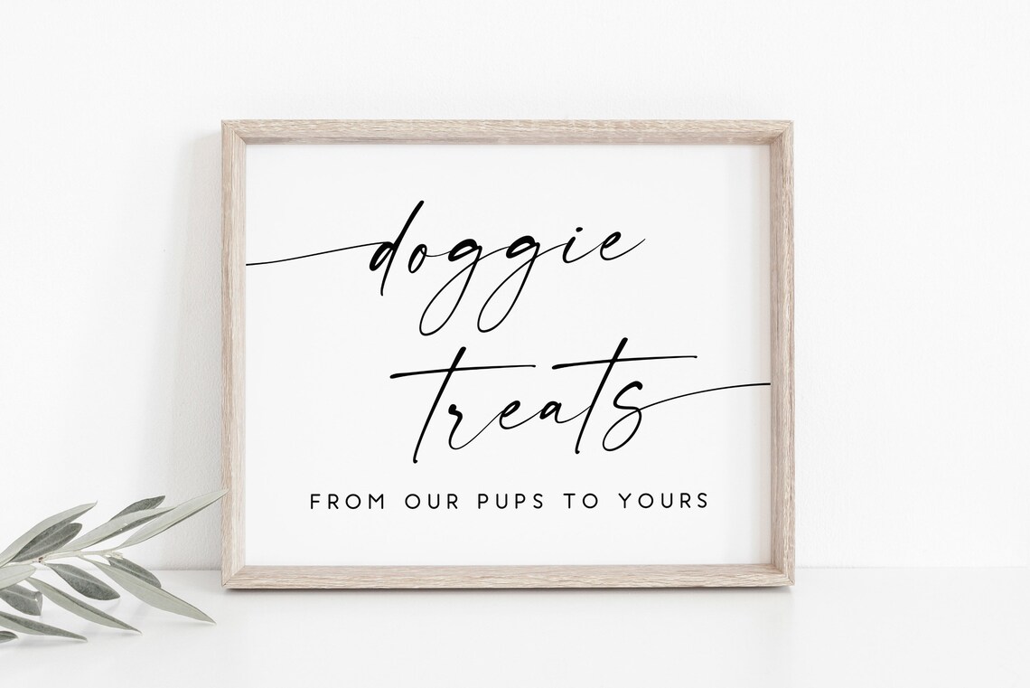 Doggie Treats Sign, Wedding Dog Favor Sign