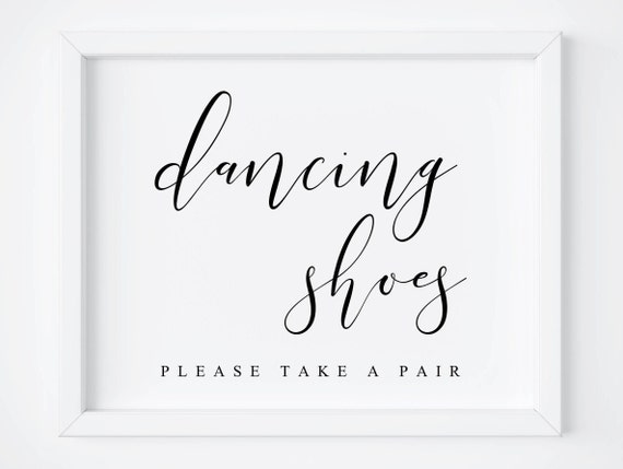 Dancing Shoes Wedding Sign, Wedding Decor Print