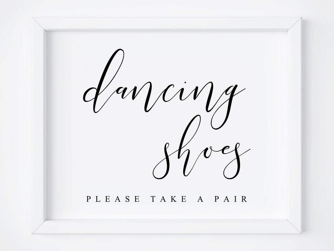 Dancing Shoes Wedding Sign, Wedding Decor Print