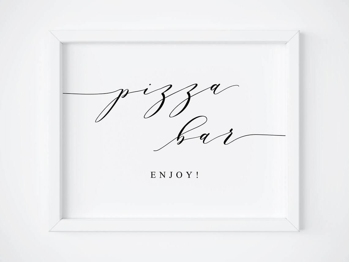 Pizza Bar Sign Wedding Pizza Bar Food Sign Pizza Sign Bridal Shower Party Wedding Signs Table Sign Wedding Food Sign Signs