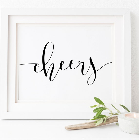 Wedding Cheers Sign, Open Bar Wedding Poster
