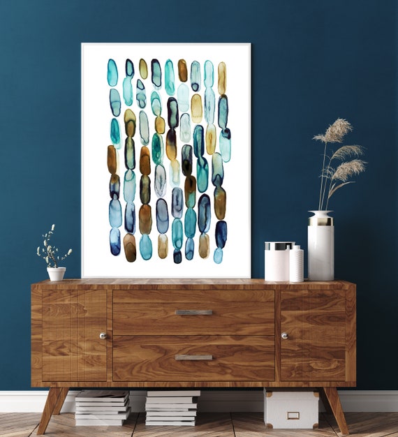 Modern Watercolor Abstract Geometric Art Print