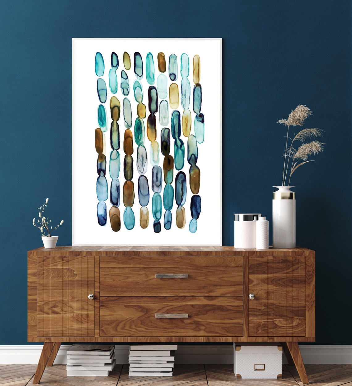 Modern Watercolor Abstract Geometric Art Print