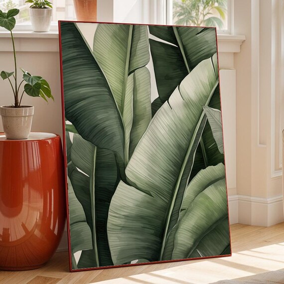 Tropical Banana Leaf Botanical Art Print