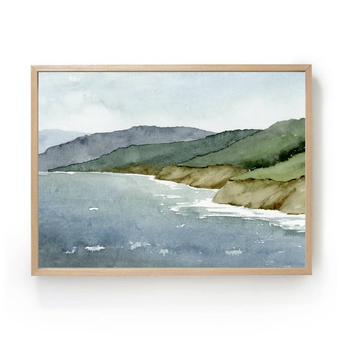 Sea Painting Watercolor Minimalist Seascape Art Print