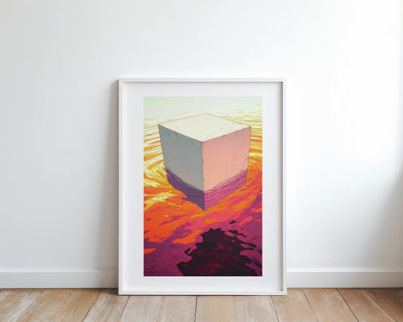 Witchcore Chinoiserie Wall Art Sage Green Winter Lake
