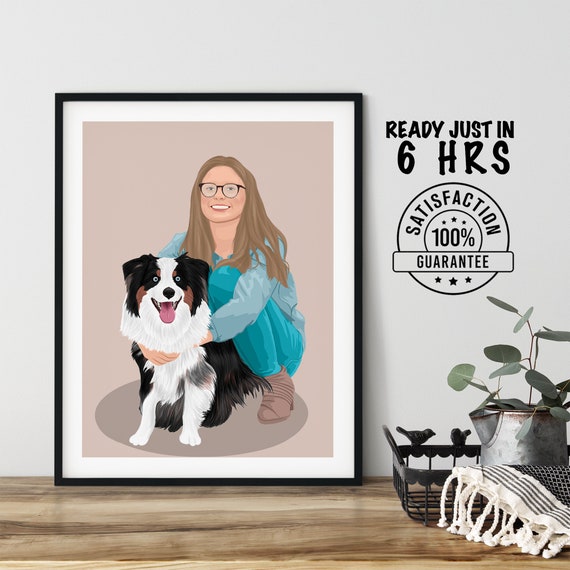 Personalised Gift Idea Custom Portrait From Your Photo Faceless Illustration Handcrafted Artwork Minimalist
