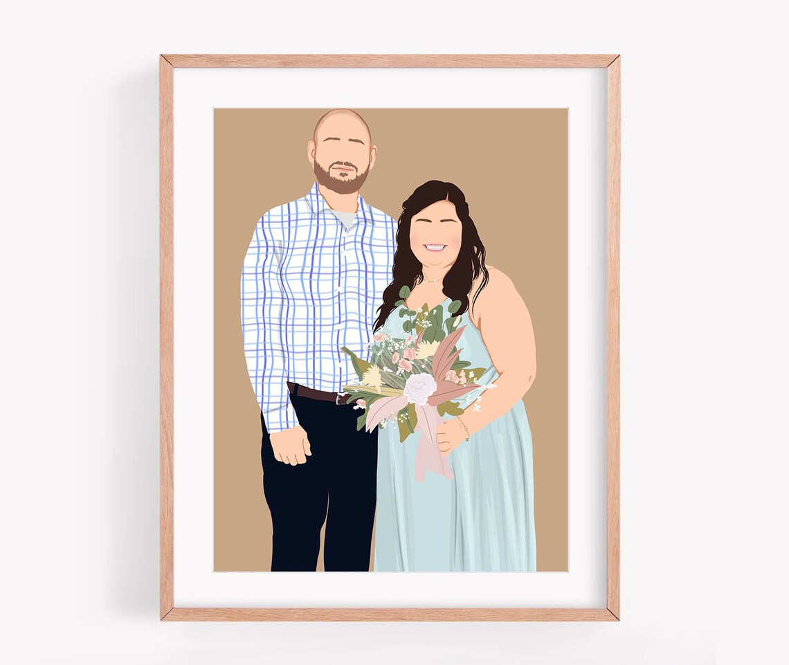 Custom Faceless Family of Four Portrait Minimalist Family Poster - Image 3