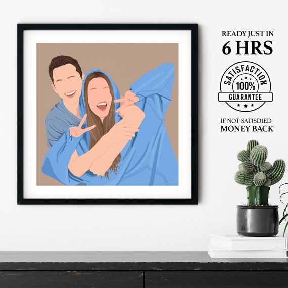 Faceless Portrait Custom Illustration Personalized Photo Photo Illustration Personalised Portrait Boyfriend Gift Gift For Dad