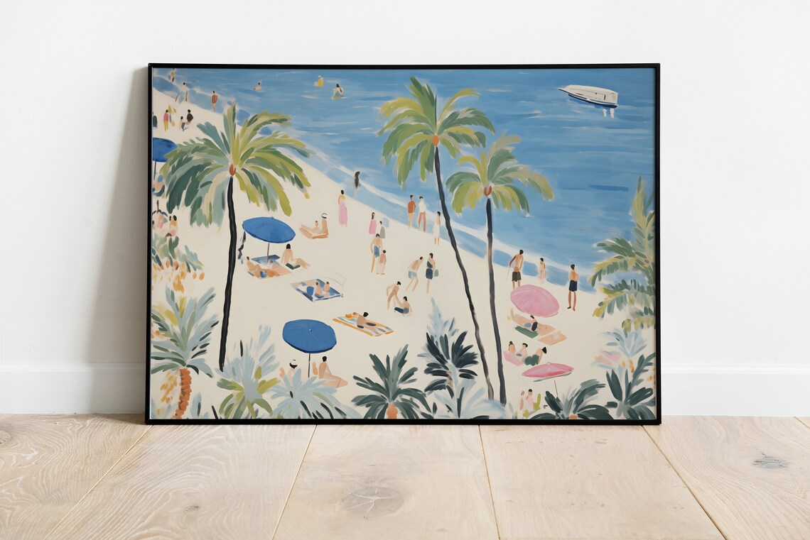 Matisse Abstract Seascape, Coastal Beach Scene Art Print - Image 5