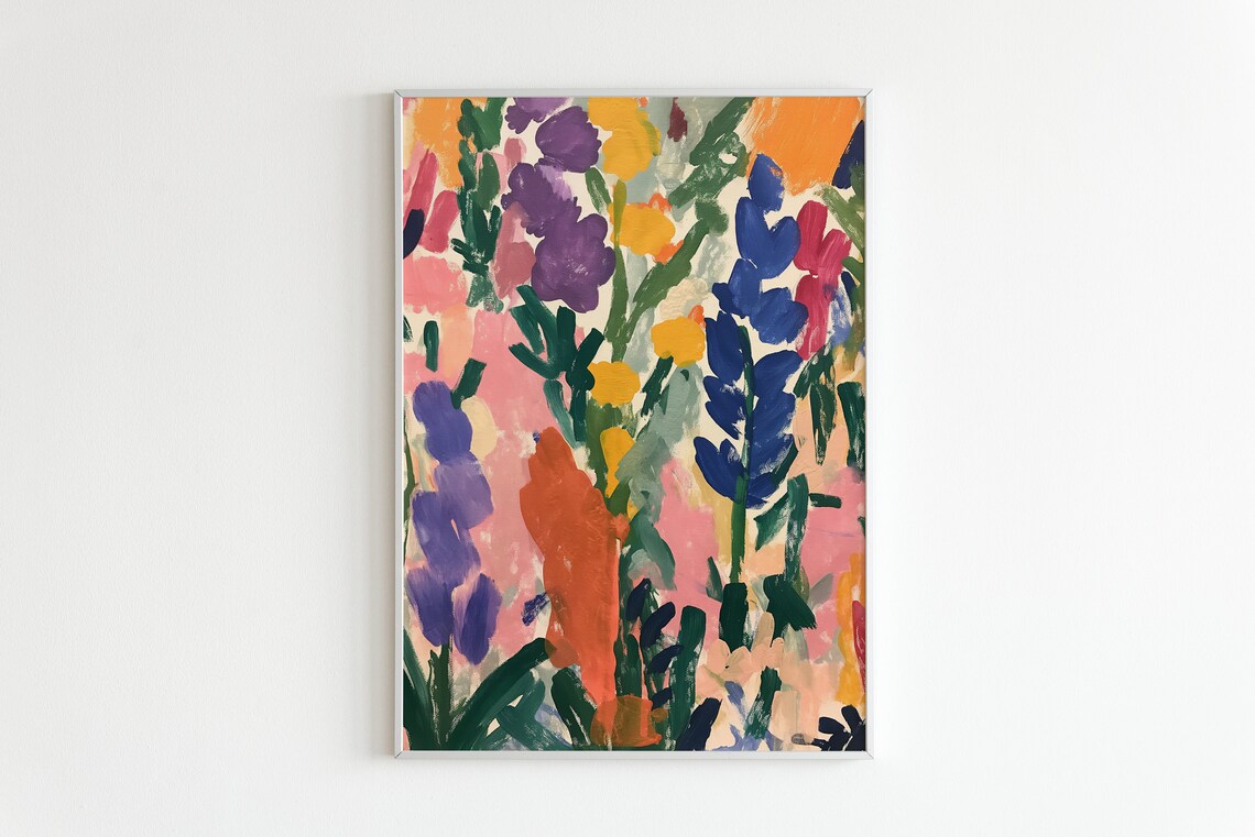 Abstract Wildflower Meadow Lupine Blooms Colorful Field Poster
