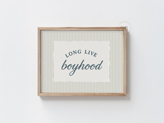 Boyhood Quote Wall Art Kids Room Decor Minimalist Nursery Typography Print Rustic Paper Texture No819