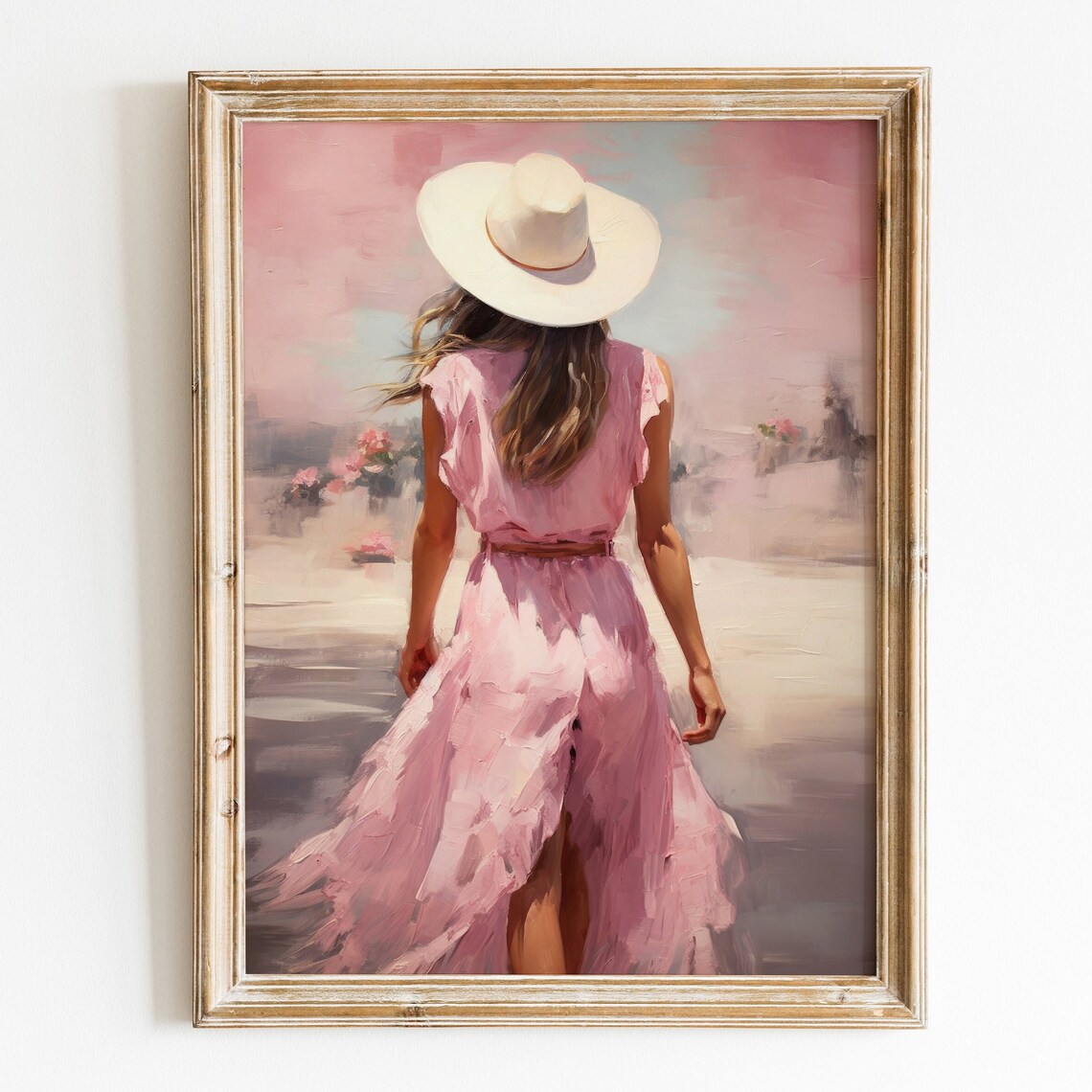 Western Girl Oil Painting, Coastal Cowgirl Poster