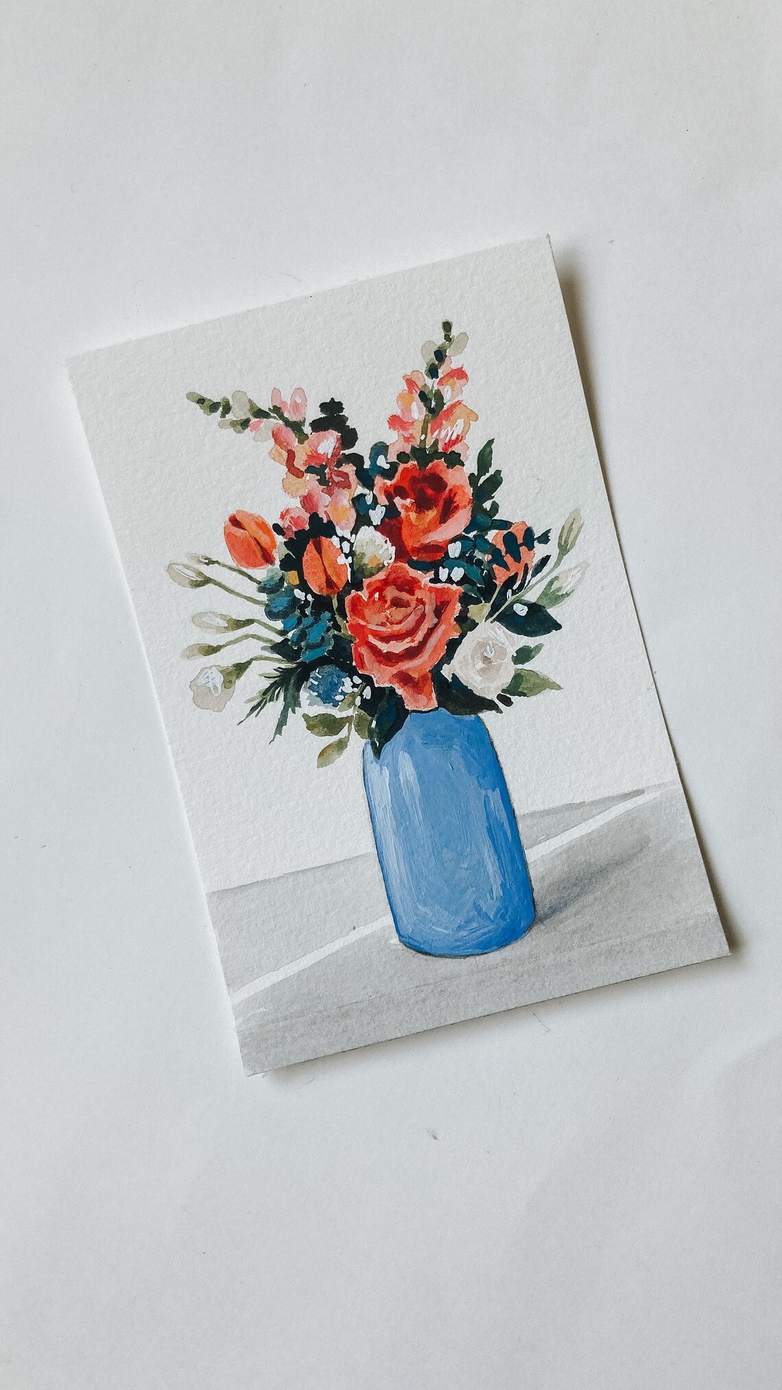 Coral Floral Bouquet Botanical Art Print - Image 2