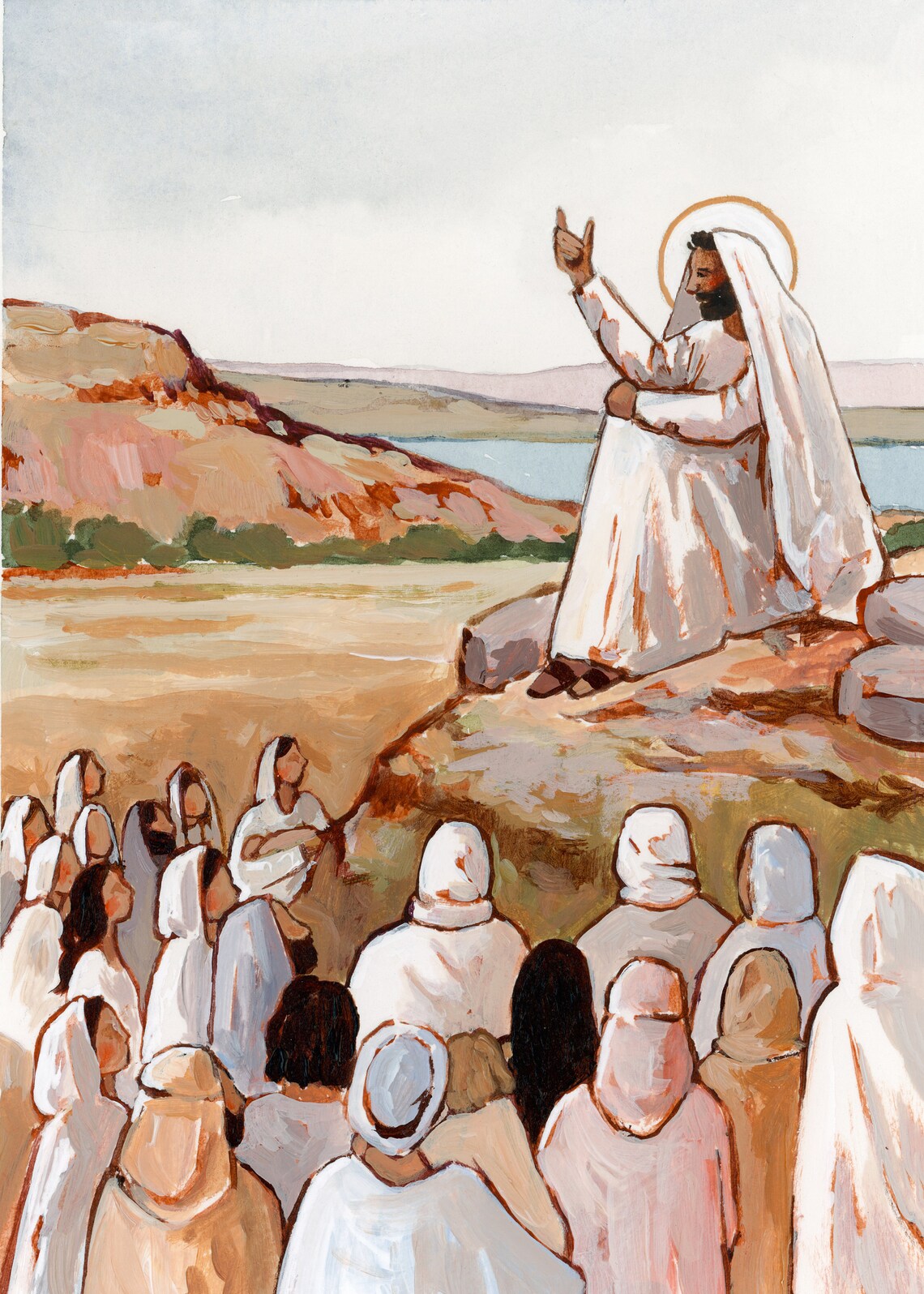 Jesus Teaching Holy Tuesday, Christian Art Print - Image 2