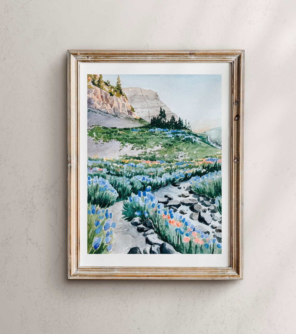 Mount Timpanogos Watercolor Landscape Art Print