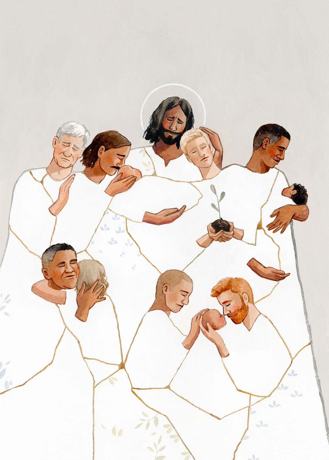 He Remembers All The Fathers Fatherhood Art Kintsugi Christ Jesus Jesus Christ Art Kintsugi Art Jesus Christ Painting Jesus Picture - Image 2