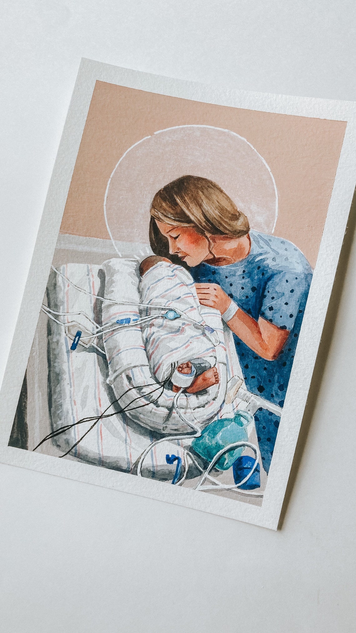 NICU Mom Motherhood Art Print, Nursery Wall Art - Image 3