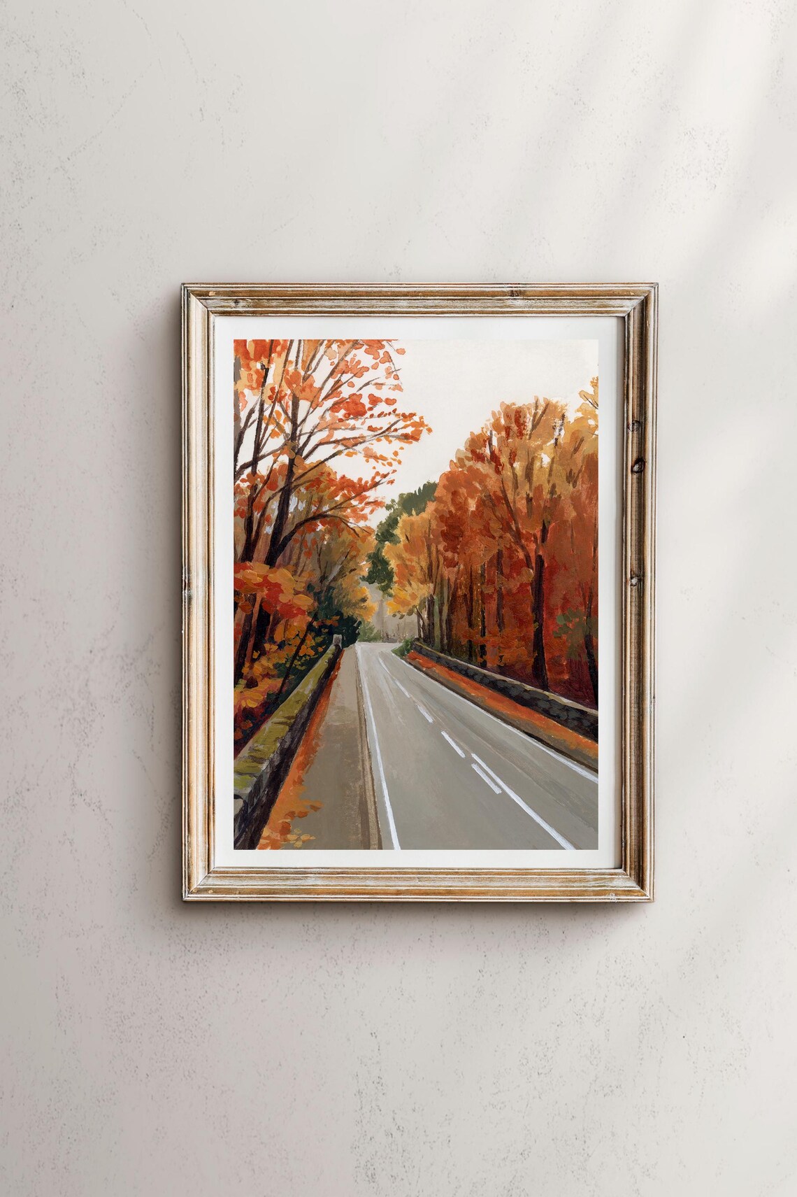 Autumn Road, Scotland Watercolor Landscape