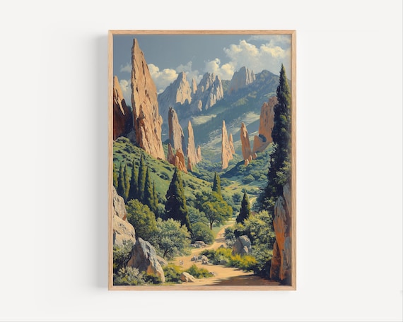 Garden of the Gods Red Rock Spires Colorado Landscape Poster