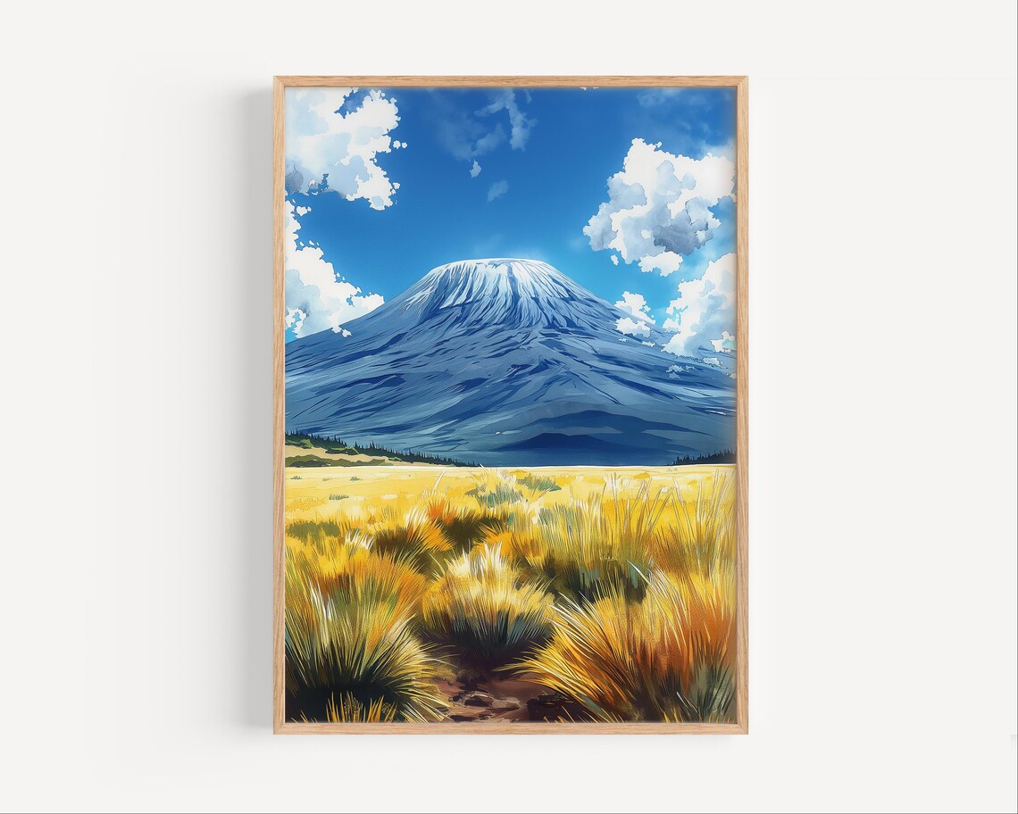 Majestic Mount Kilimanjaro Golden Savanna Tanzania Africa Poster