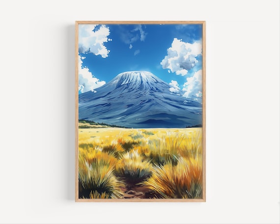 Majestic Mount Kilimanjaro Golden Savanna Tanzania Africa Poster