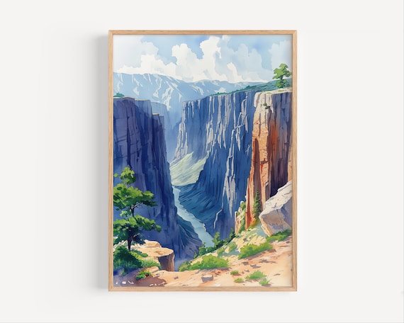 Black Canyon of the Gunnison Colorado River Watercolor Park Poster