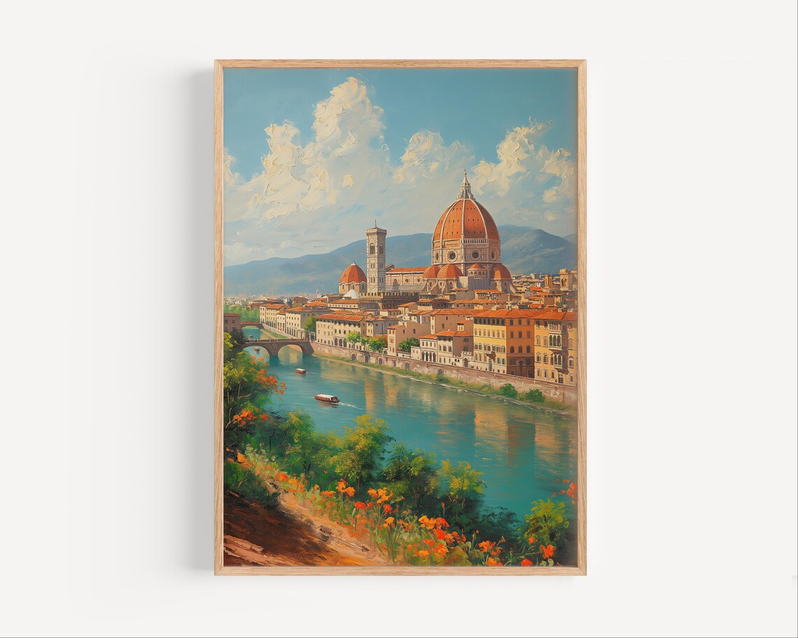 Florence Cathedral Santa Maria del Fiore Oil Painting Italy Poster