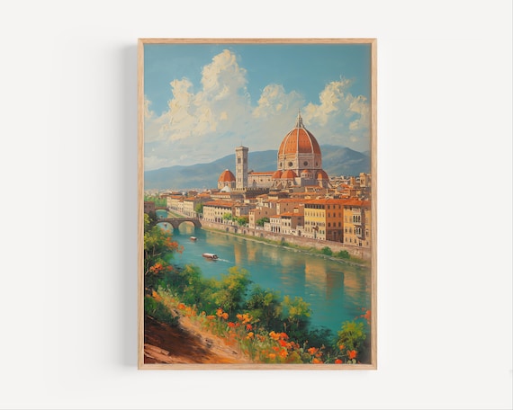 Florence Cathedral Santa Maria del Fiore Oil Painting Italy Poster