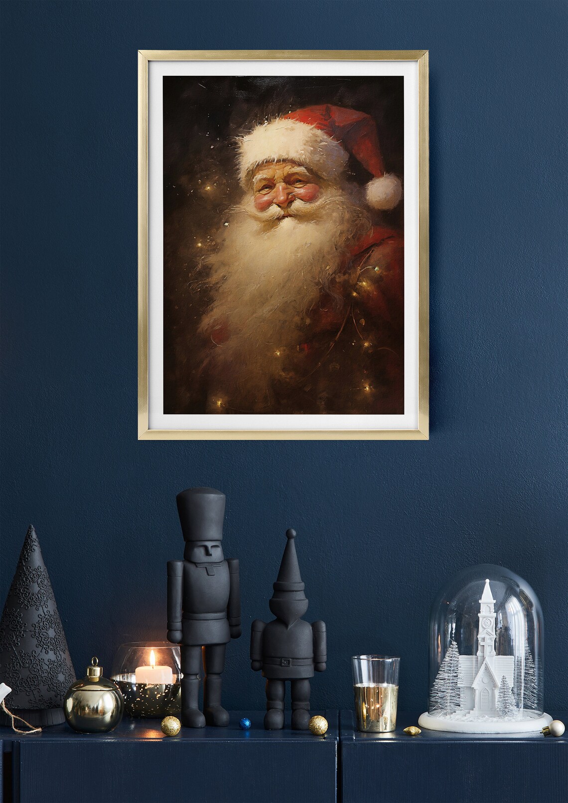 Vintage Style Santa Claus Christmas Art Print - Image 3