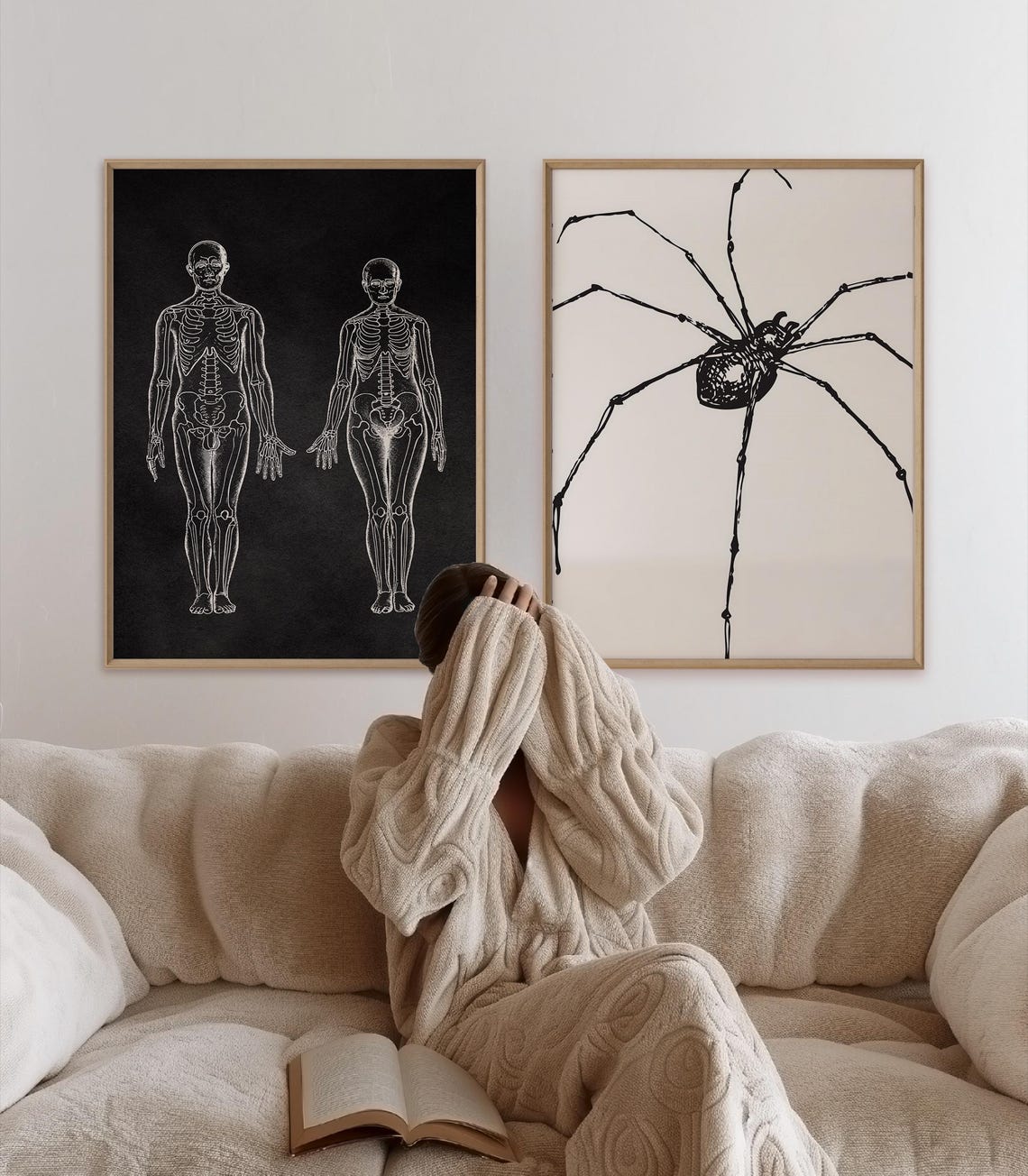 Giant Black Spider Creepy Minimalist Halloween Gothic Wall Poster - Image 3