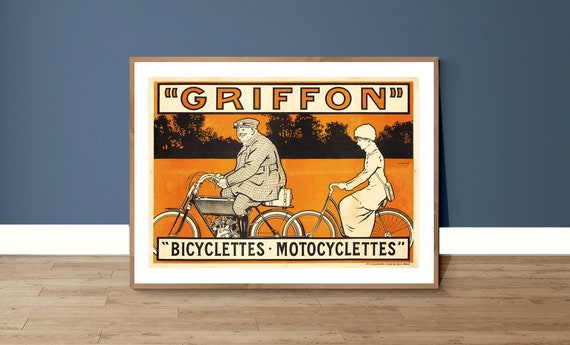 Griffon Bicyclettes Motocyclettes Vintage Poster Poster Paper Or Print Gift Idea
