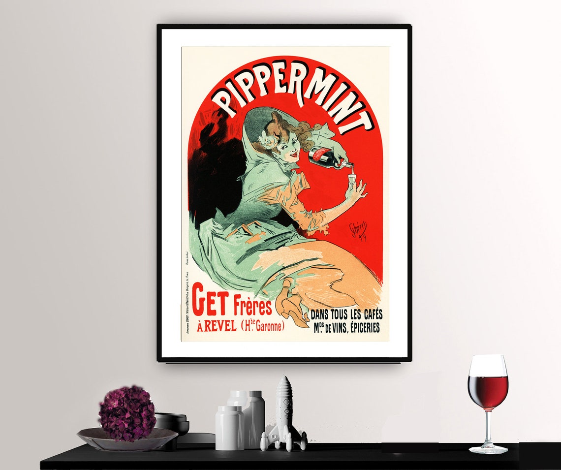 Pippermint Get Freres Mint Liqueur Cheret 1899 Vintage Ad Poster