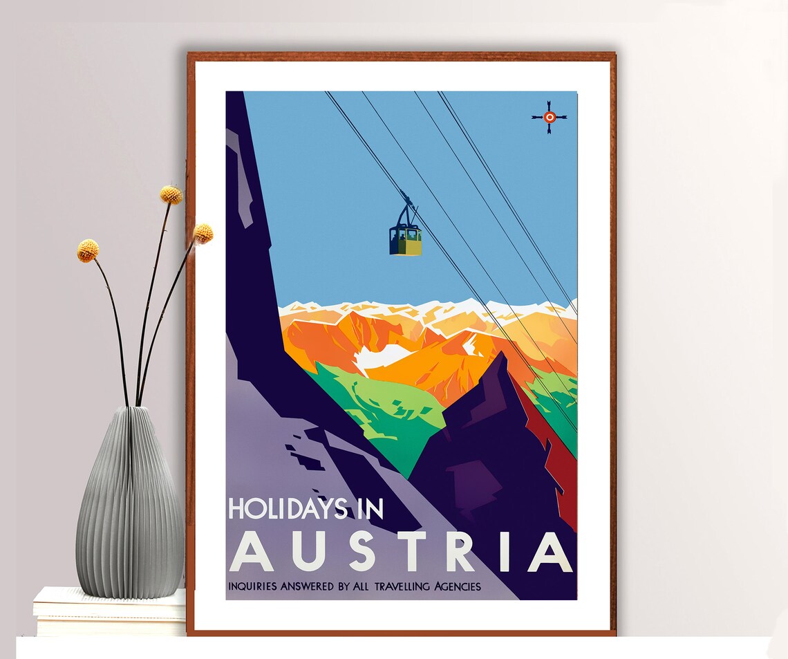 Holidays In Austria Vintage Travel Poster