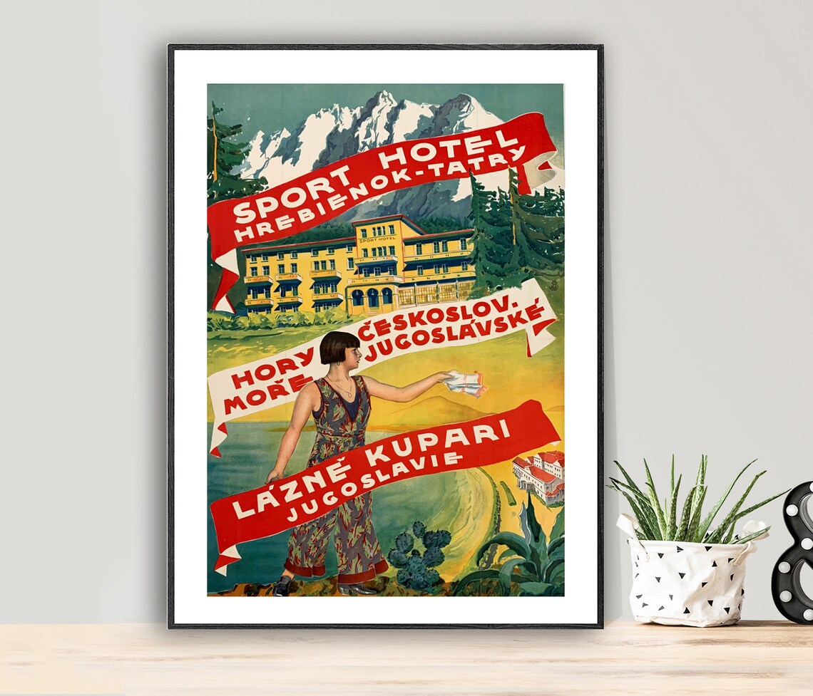 Sport Hotel Hrebionek Tatry Vintage Travel Poster