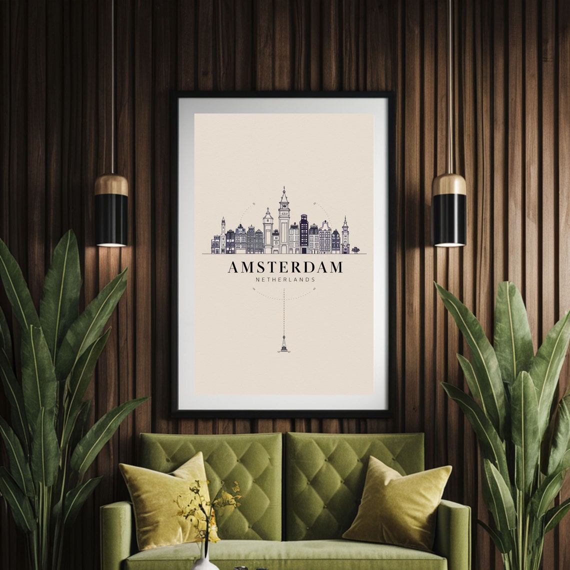 Amsterdam Netherlands Skyline Line Art Minimalist City Poster - Image 4