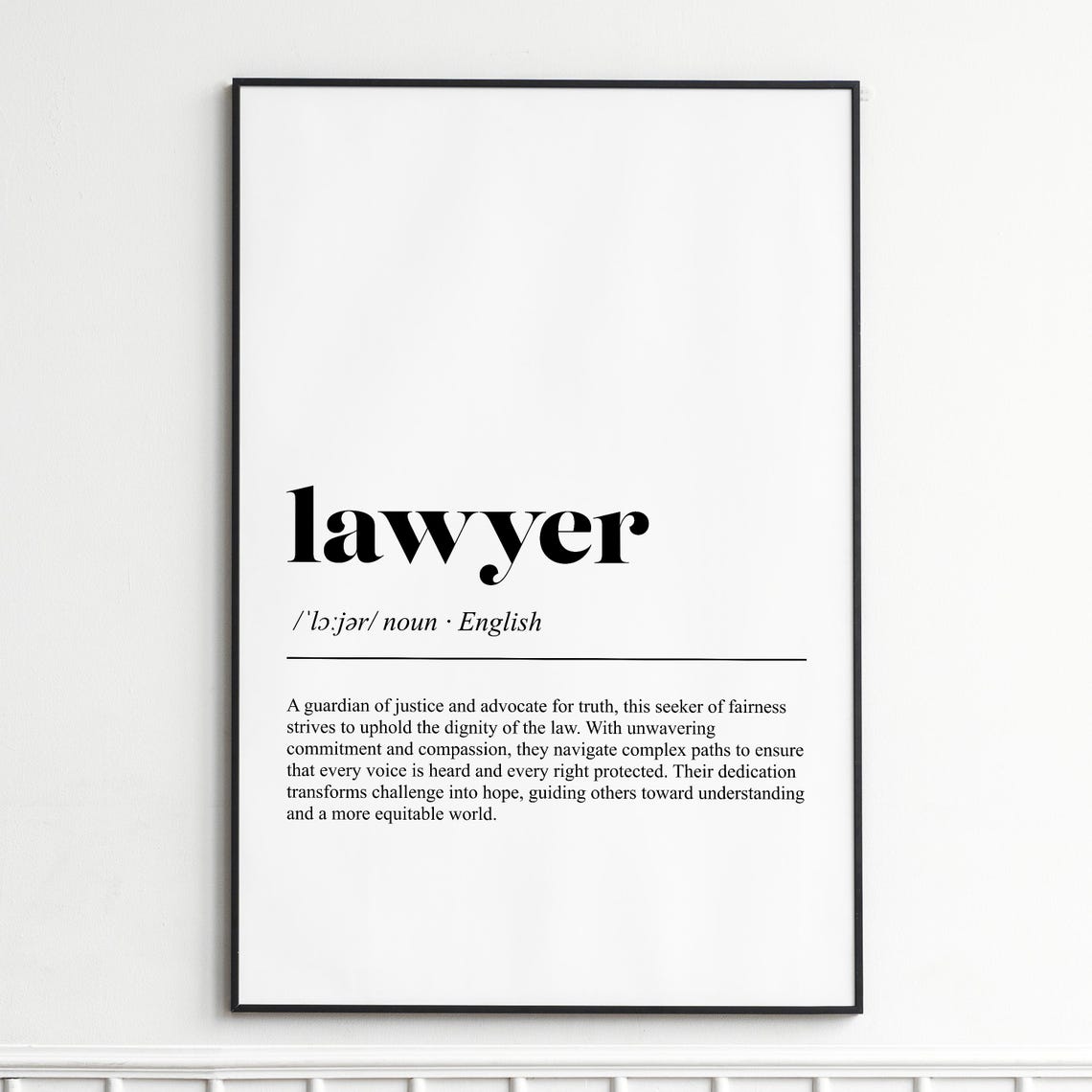 Lawyer Elegant Minimalist Dictionary Definition Typography Poster