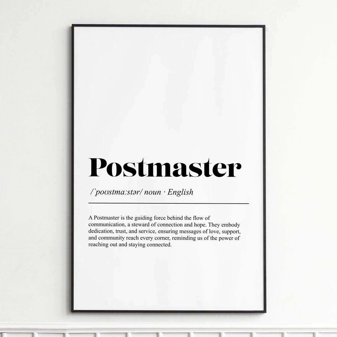 Postmaster Mail Service Definition Typography Dictionary Wall Poster