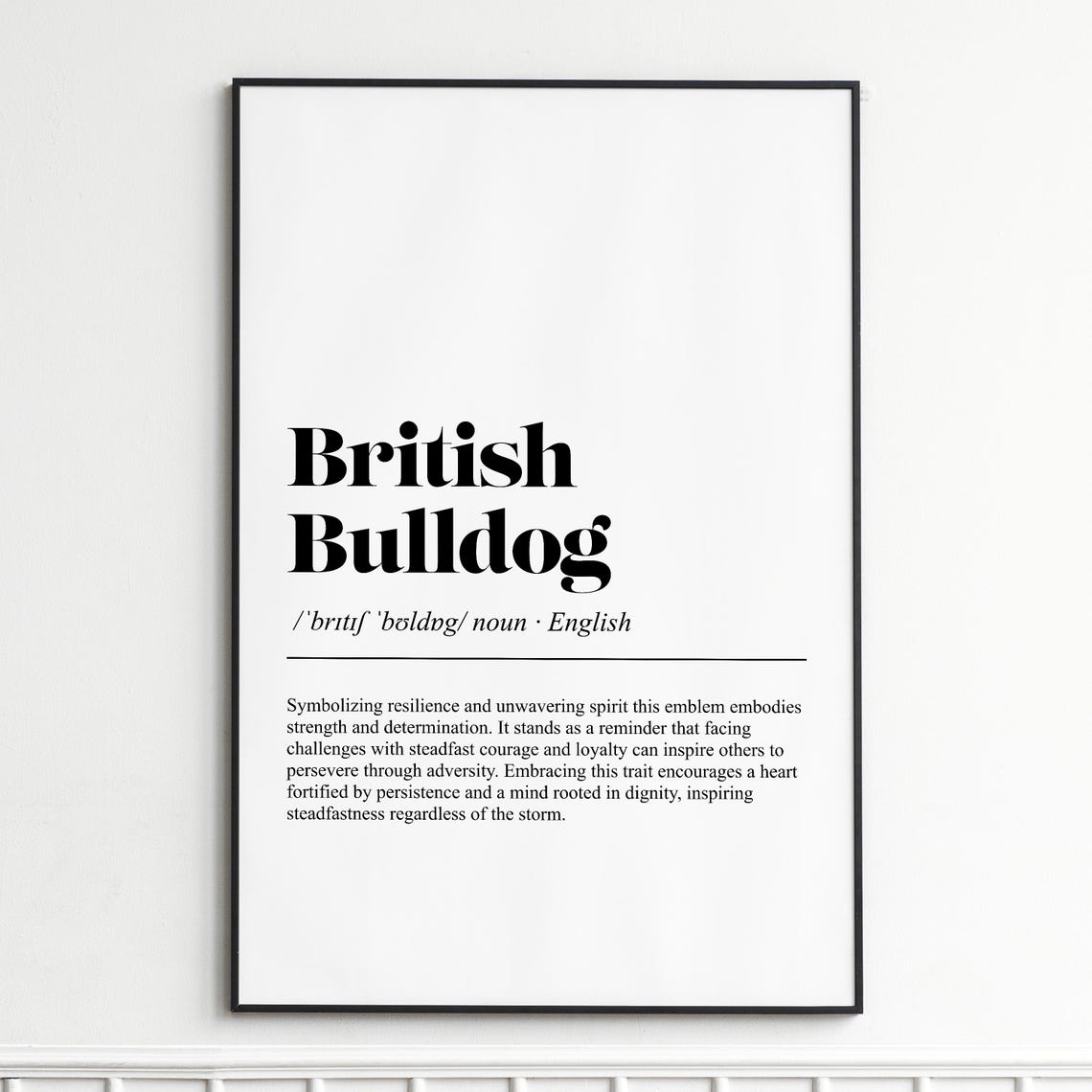 British Bulldog Definition Poster Dictionary Typography Dog Art