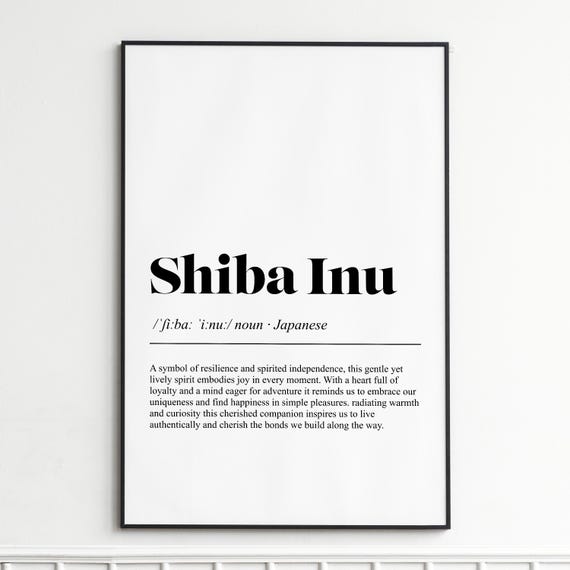 Shiba Inu Art Print Cute Dog Quote Wall Minimalist Home Decor Gift For Animal Lovers