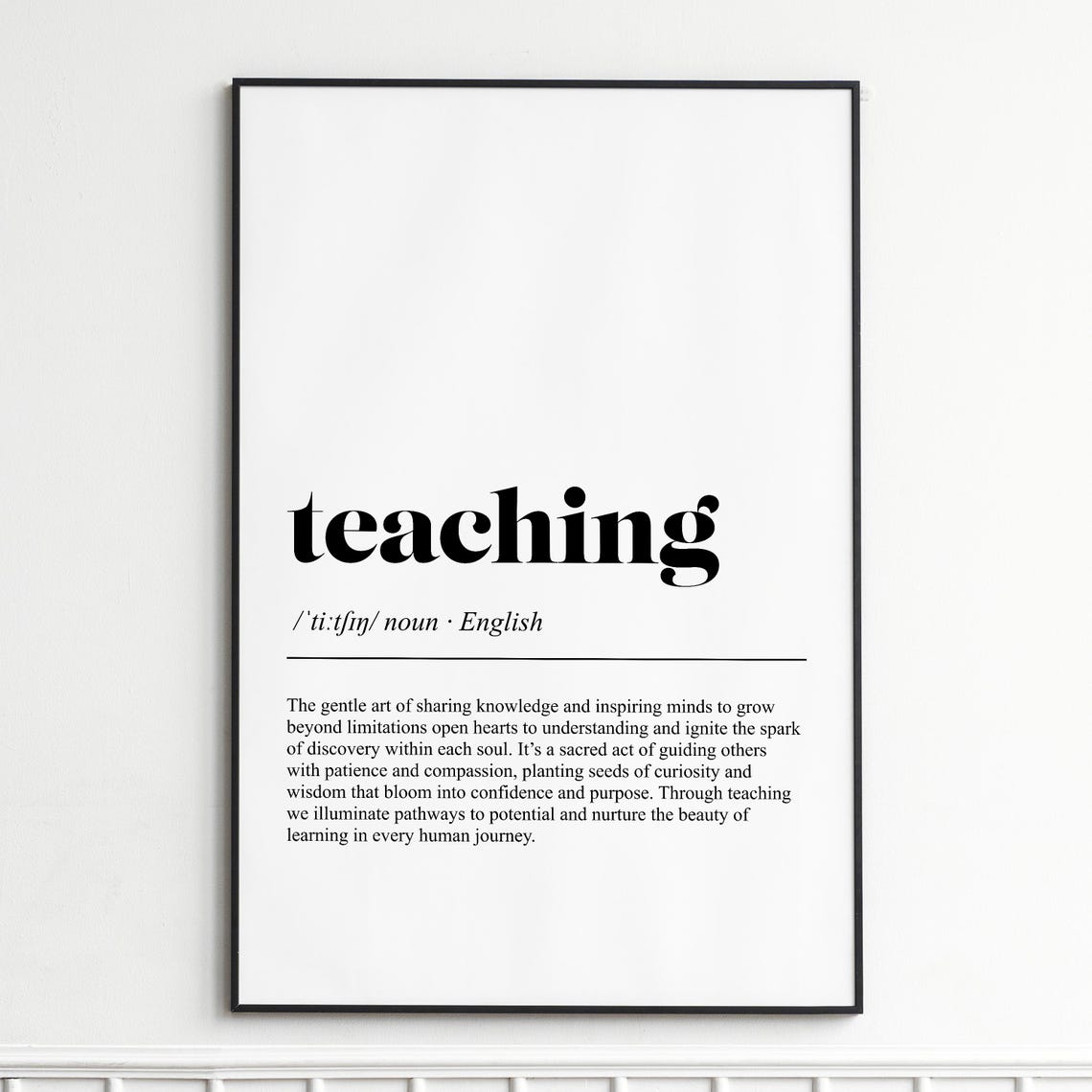 Teaching Definition Inspiring Teacher Typography Dictionary Poster