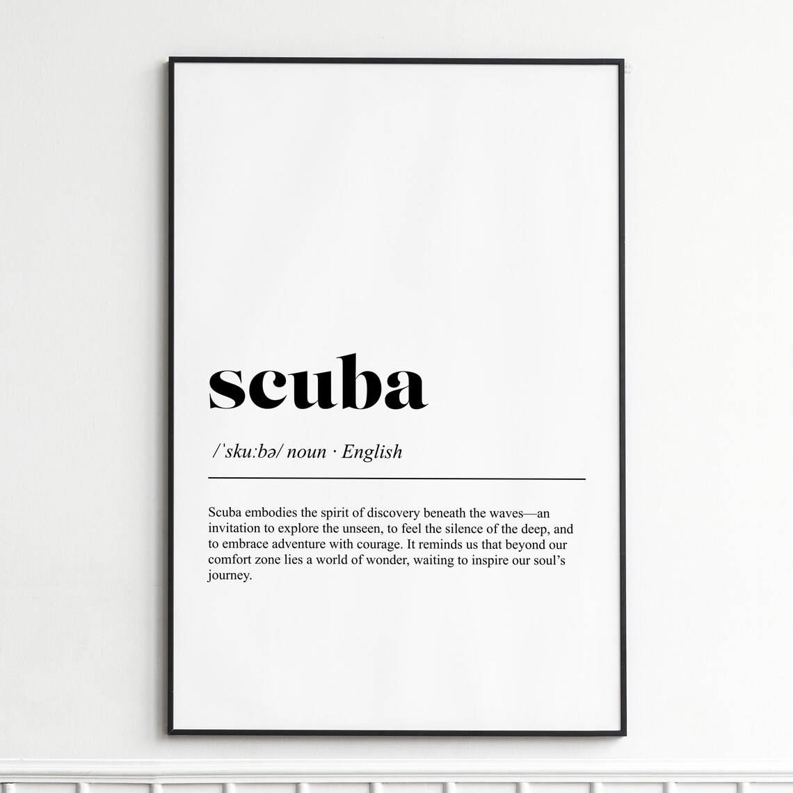 Scuba Definition Print - Minimalist Diver Gift