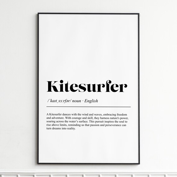Kitesurfer Definition Wind Wave Sport Word Art Typography Poster
